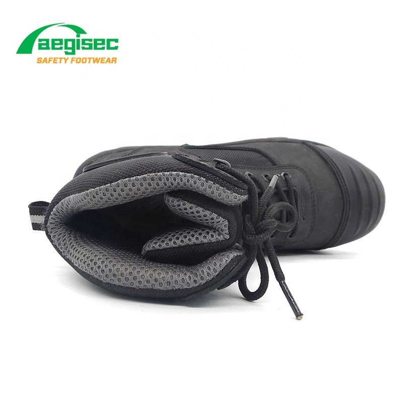 AEGISEC composite toe foot protection tactical boot black nubuck oil slip resistant penetration protection desert jungle boots
