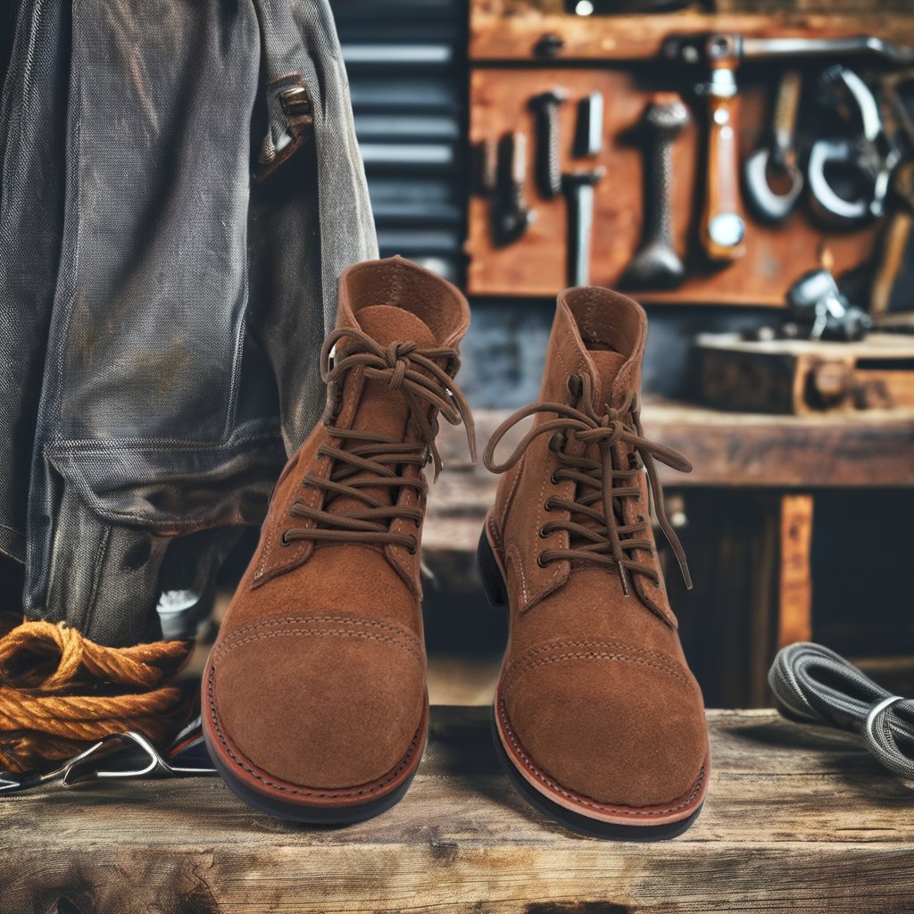 Goodyear Men's High Top Desert Work Boots Top Layer Suede Big Escape American Style Anti-Slip Summer Winter Spring ankle boots