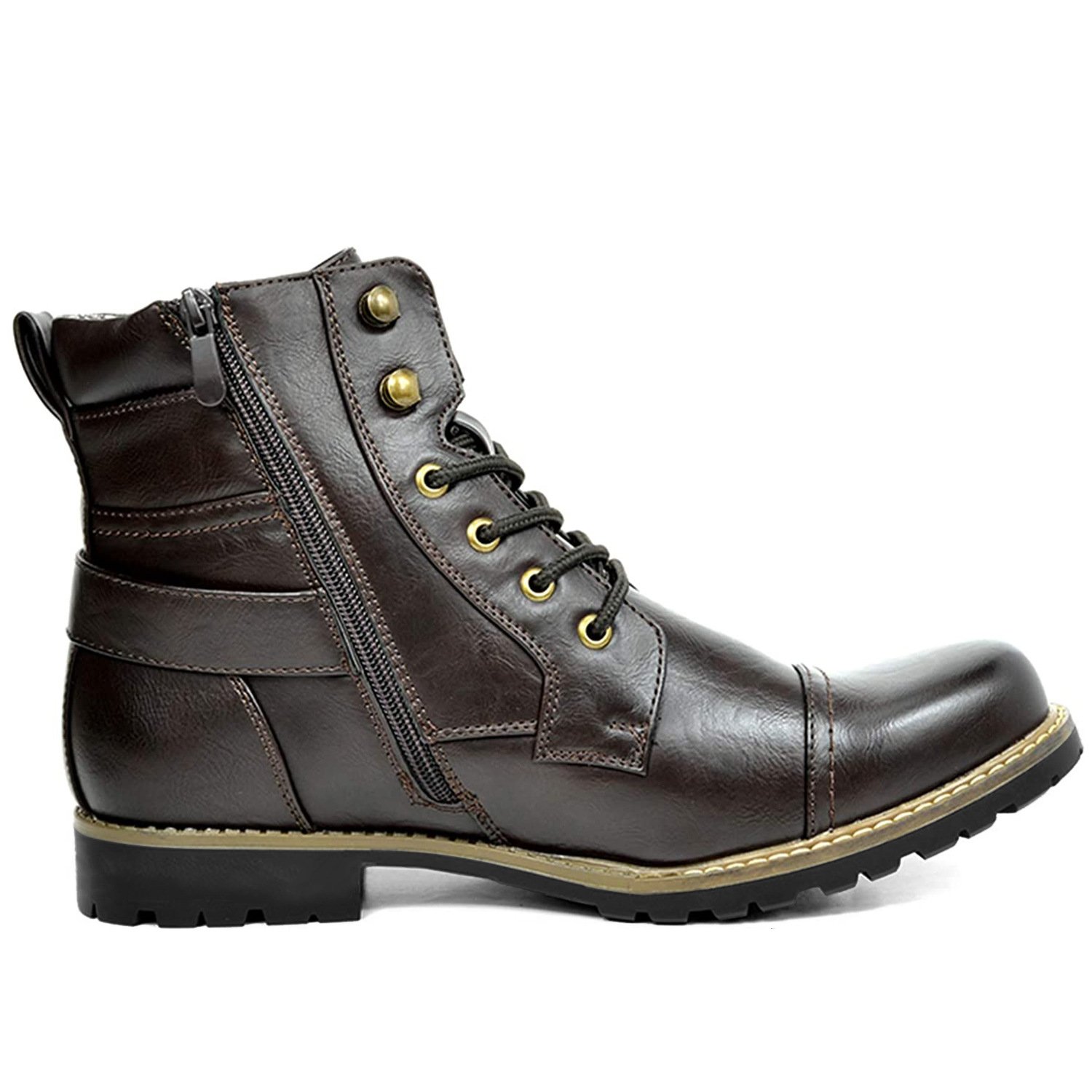 2024 British Style Fashion Men's PU Leather Zipper Wear Resistant Motorcycle Boot Dress Shoes Men Ankle Boots