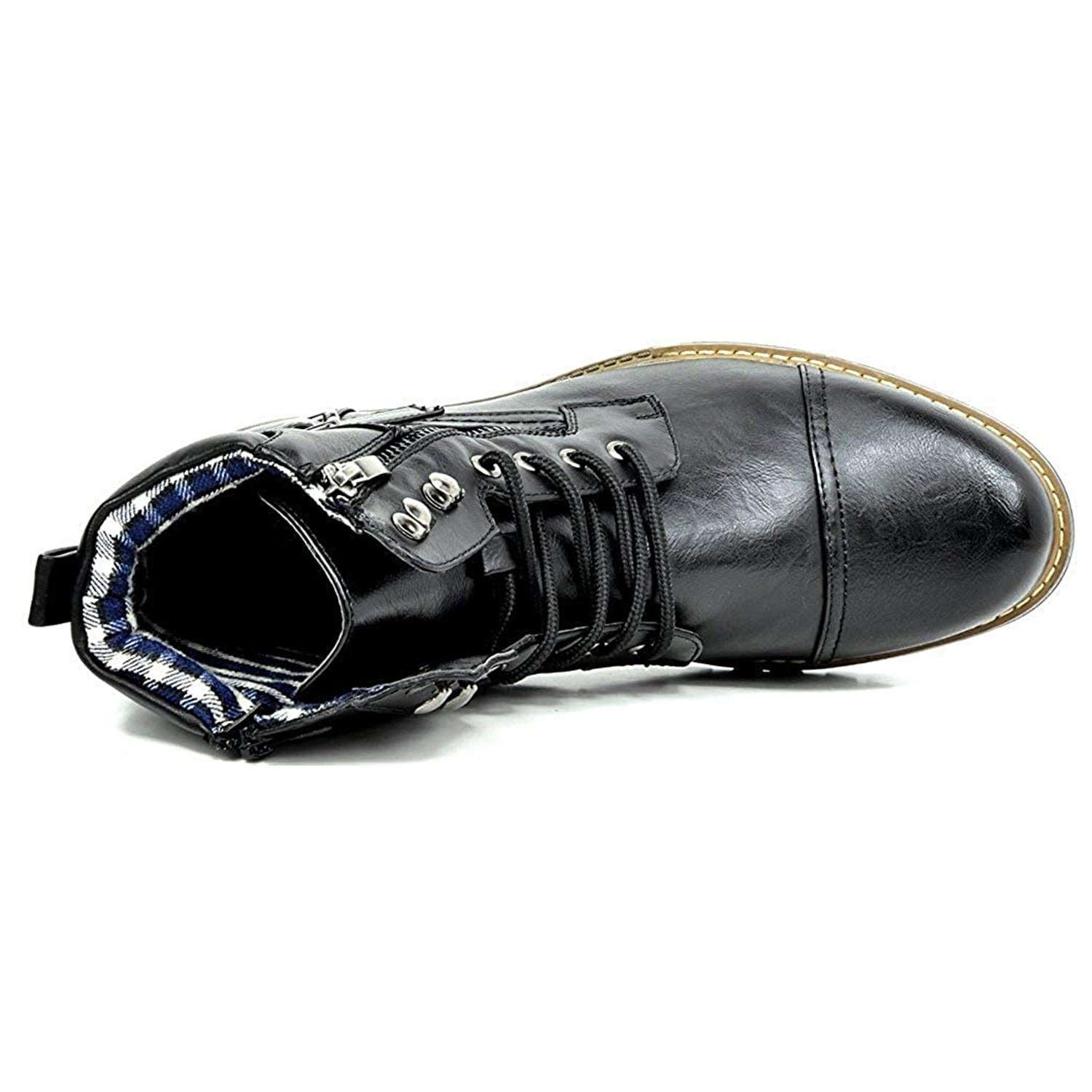 2024 British Style Fashion Men's PU Leather Zipper Wear Resistant Motorcycle Boot Dress Shoes Men Ankle Boots