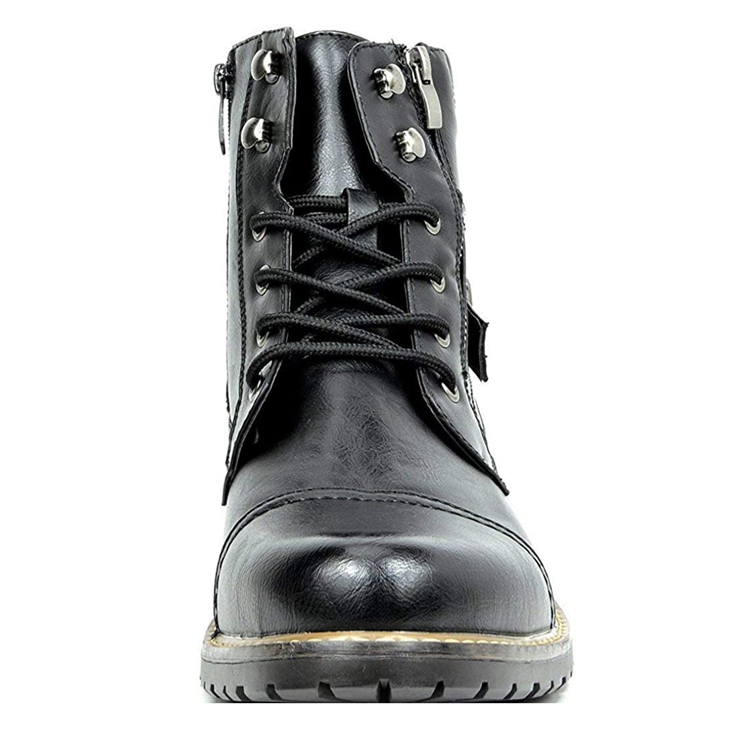 2024 British Style Fashion Men's PU Leather Zipper Wear Resistant Motorcycle Boot Dress Shoes Men Ankle Boots