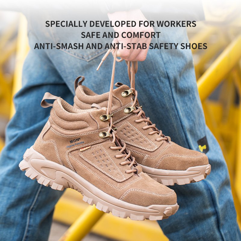 MGN Men's 2201 6" Lace To Toe Safety Working Boots With Wide Steel Toe And Kevlarr Plate for Electrician