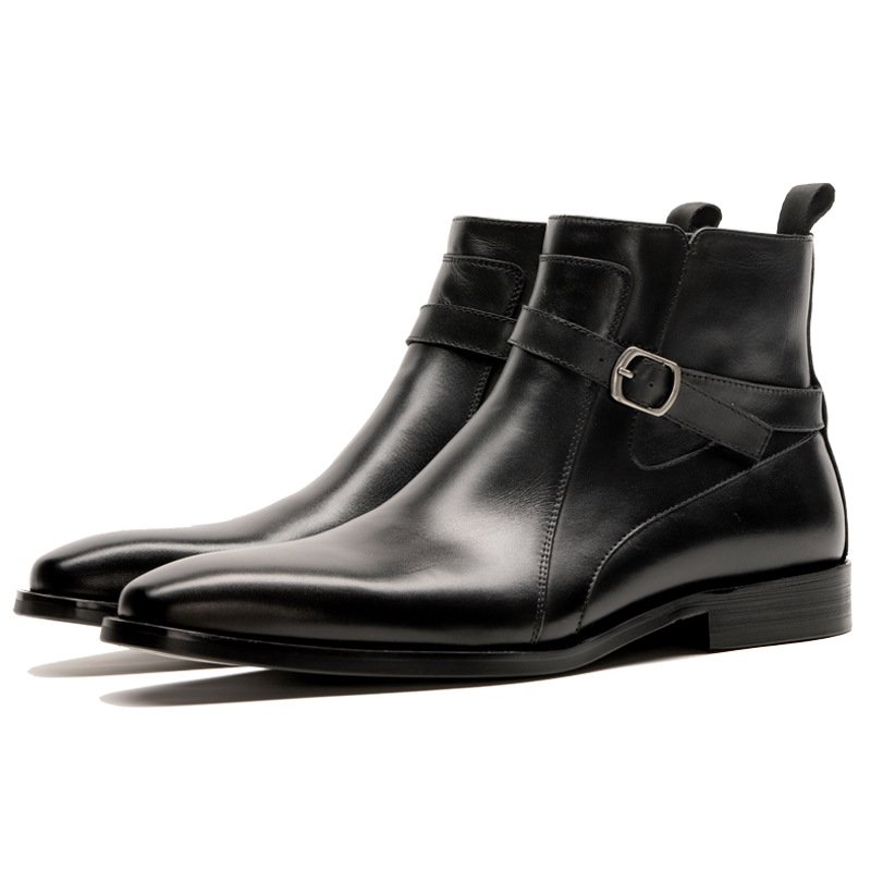 2024 Hotselling Products Handmade Genuine Cow Leather Shoes Men's Ankle Dress Shoes Wooden Sole Leather Italian Boots Shoes