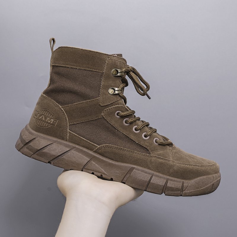 New Training Desert Tactics Mountaineering Shoes Summer Leather Tactical Short Outdoor Tactical Men's Breathable Combat Boots