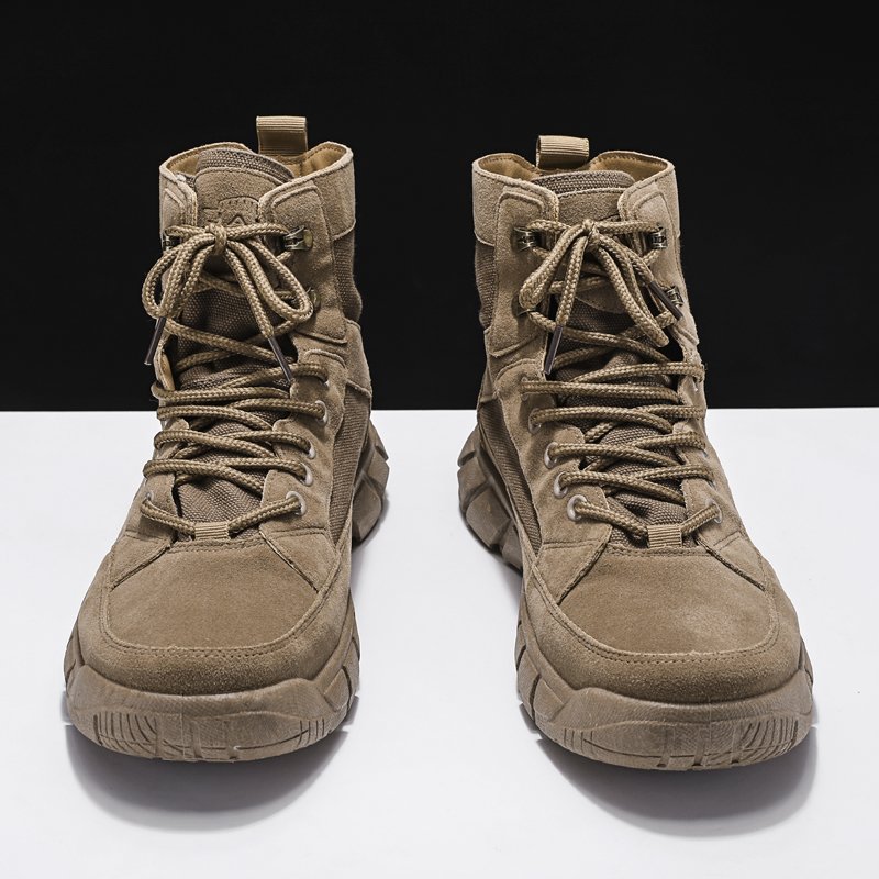 New Training Desert Tactics Mountaineering Shoes Summer Leather Tactical Short Outdoor Tactical Men's Breathable Combat Boots