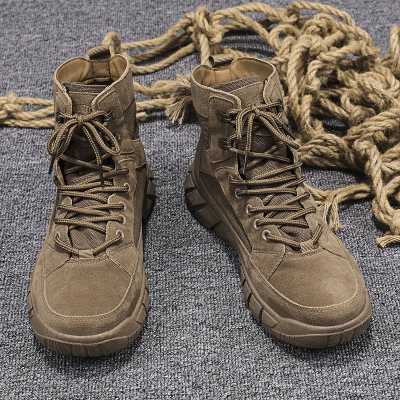 New Training Desert Tactics Mountaineering Shoes Summer Leather Tactical Short Outdoor Tactical Men's Breathable Combat Boots