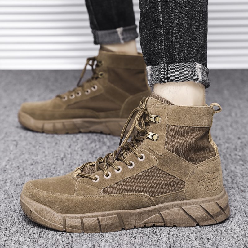 New Training Desert Tactics Mountaineering Shoes Summer Leather Tactical Short Outdoor Tactical Men's Breathable Combat Boots