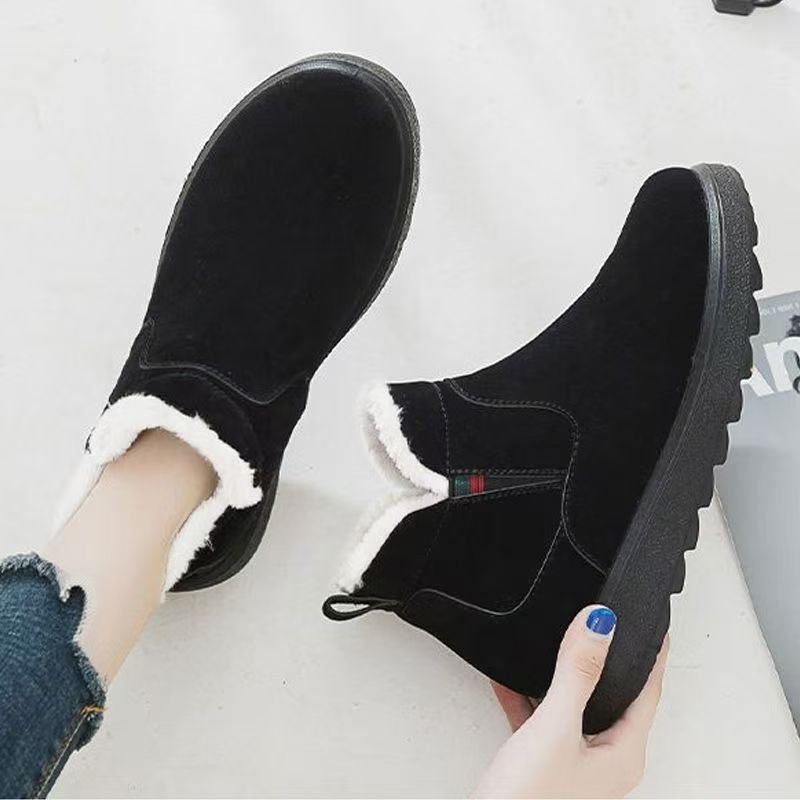 Frosted Suede Snow Boots fleece-lined Thickened New Winter Short Boots Women's Thick Bottom Non-slip Warm Boots