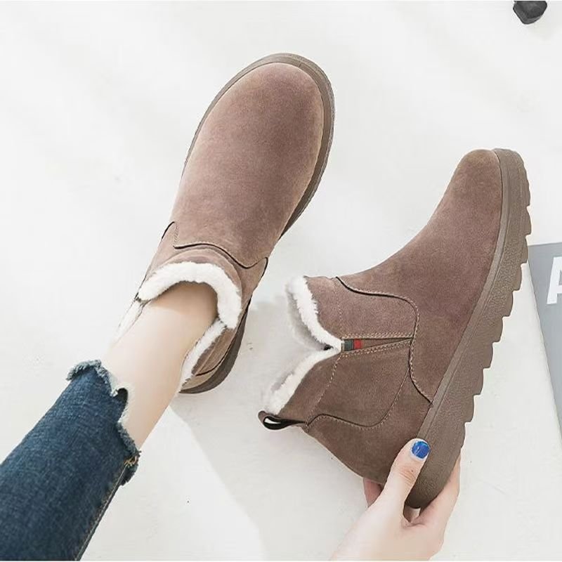 Frosted Suede Snow Boots fleece-lined Thickened New Winter Short Boots Women's Thick Bottom Non-slip Warm Boots
