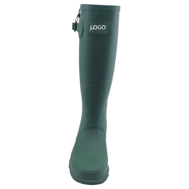Pure Green Knee-high Rubber Boots for Women Waterproof Garden Shoes Anti-Slipping Rainboots Ladies Fishing Wellington Boots
