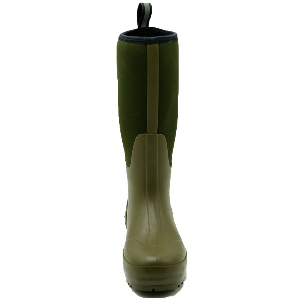 Customized Mens Knee High Green Neoprene Rain Boots Rubber Farm Boots