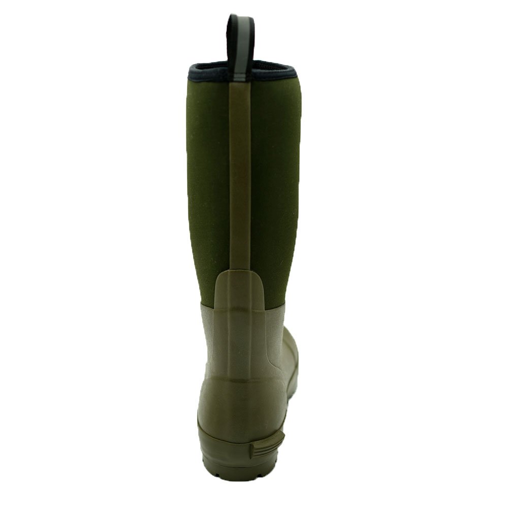 Customized Mens Knee High Green Neoprene Rain Boots Rubber Farm Boots