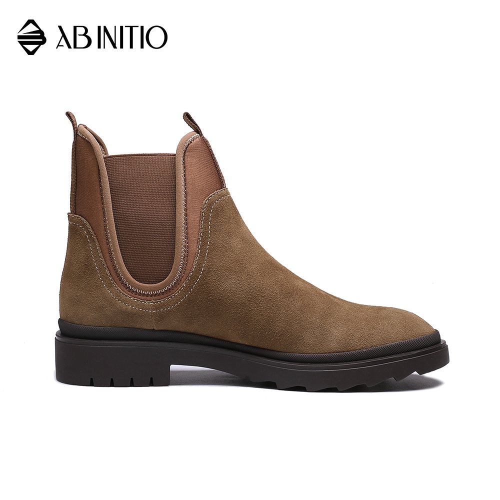 Winter Warm Casual Flat Fashion Platform Black Leather Boots For Men