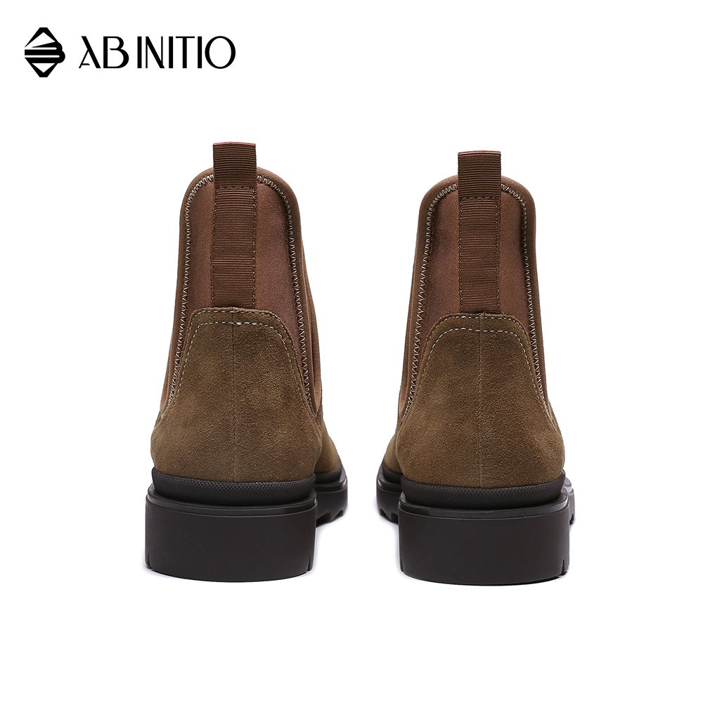 Winter Warm Casual Flat Fashion Platform Black Leather Boots For Men