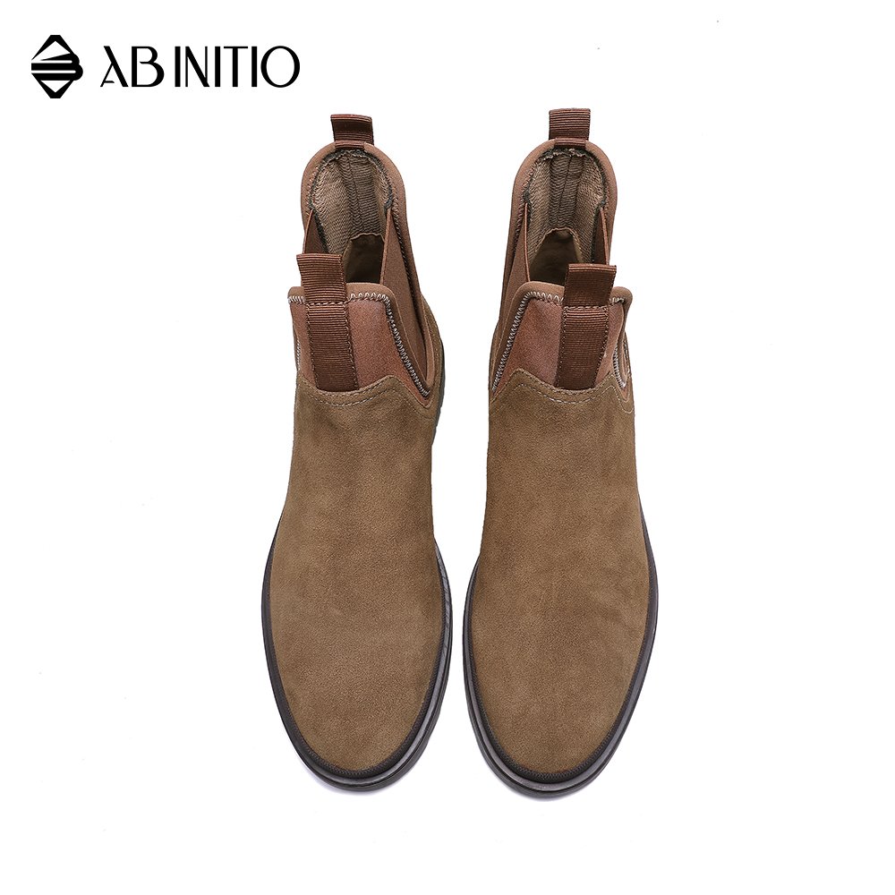 Winter Warm Casual Flat Fashion Platform Black Leather Boots For Men