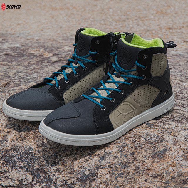 SCOYCO MT040 Man Leather Motorcycle Boots Motorcycle Boots Shoes Waterresistant Riding Boots Motorbike Men