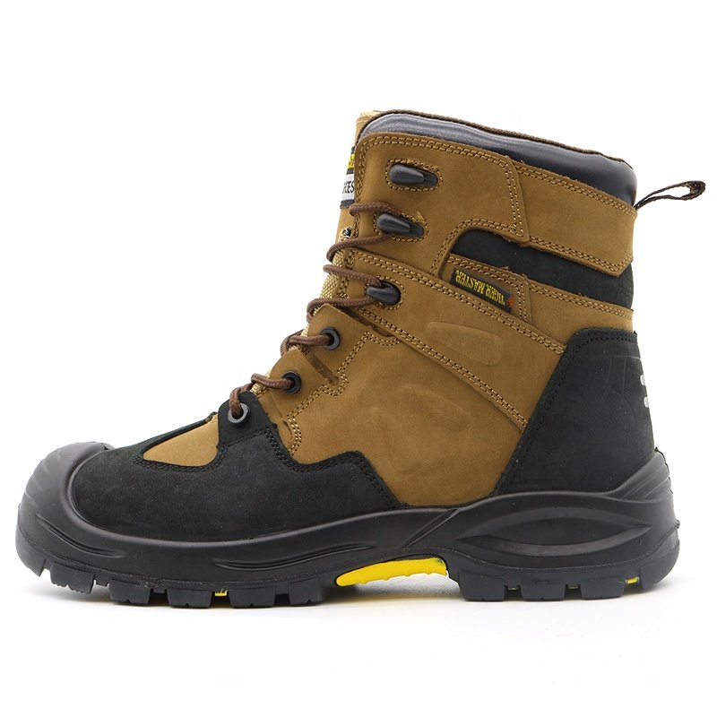 Tiger master oil slip resistant HRO rubber sole steel toe puncture proof cow leather waterproof safety shoe boots for men