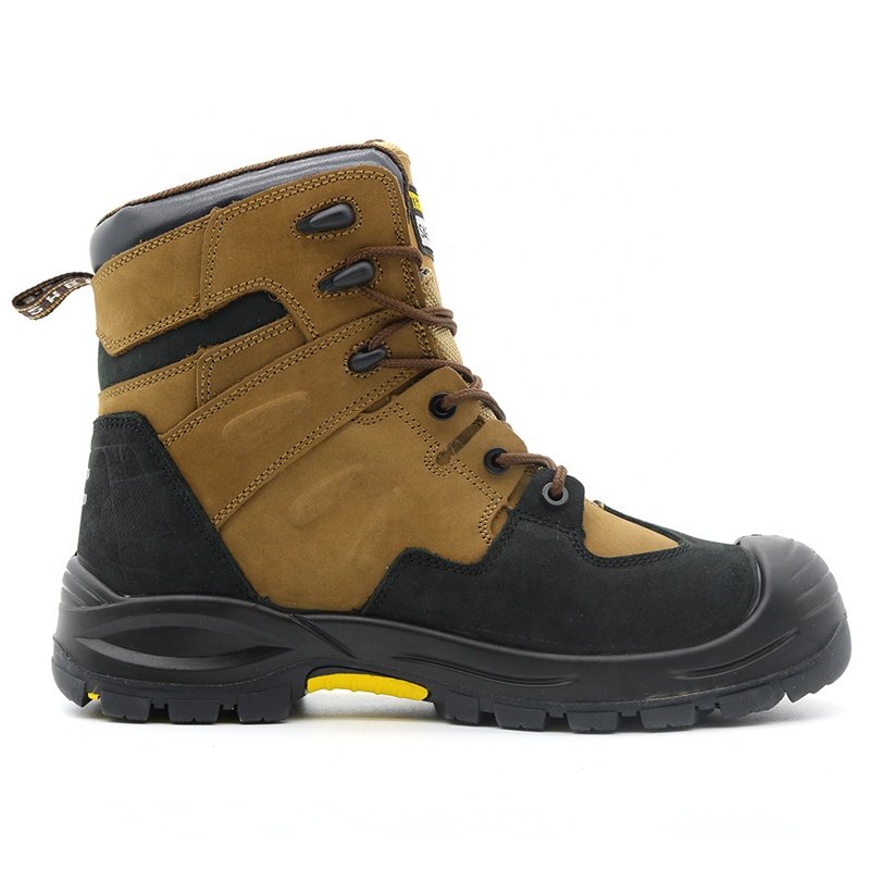 Tiger master oil slip resistant HRO rubber sole steel toe puncture proof cow leather waterproof safety shoe boots for men
