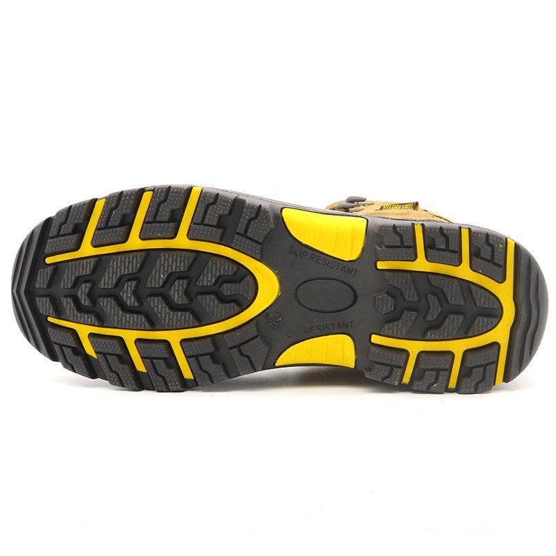 Tiger master oil slip resistant HRO rubber sole steel toe puncture proof cow leather waterproof safety shoe boots for men