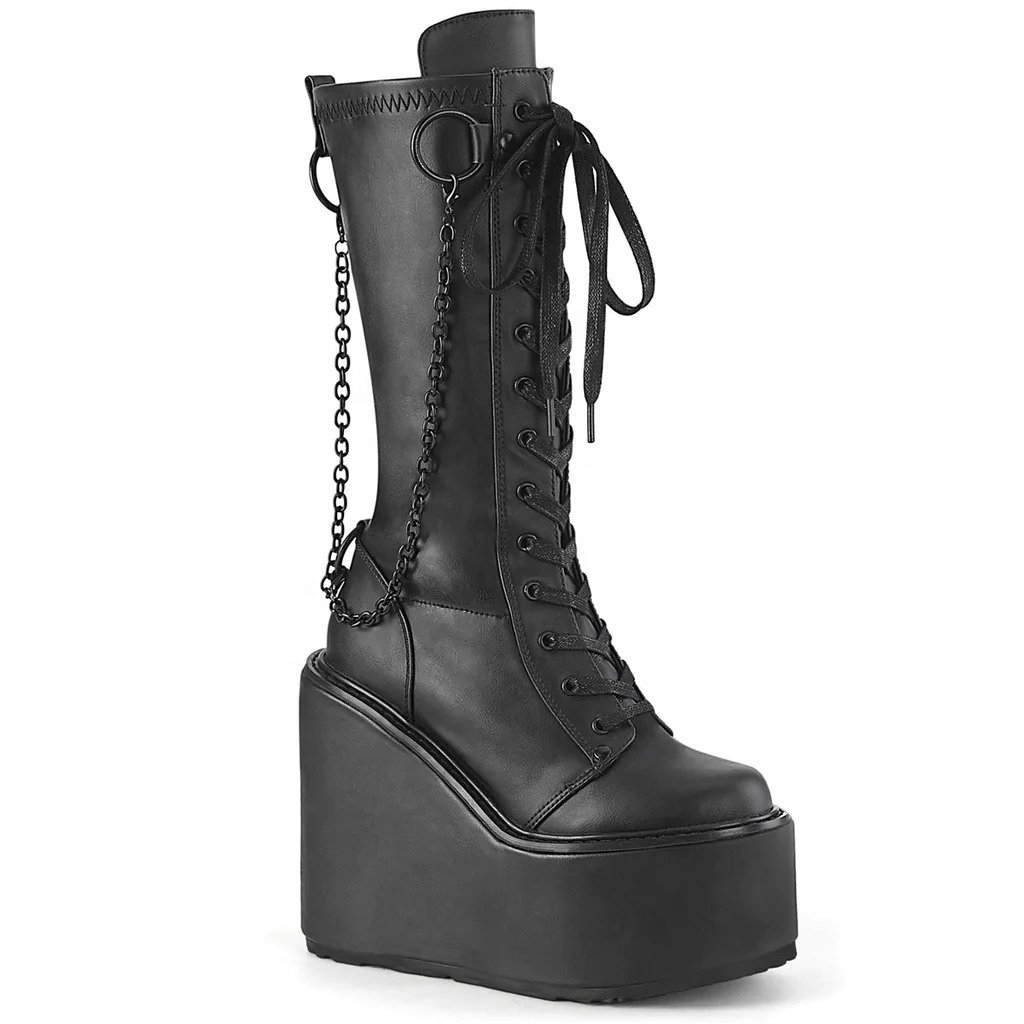 Demon Series New European And American Halloween Thick Soled Round Head Boots For Women