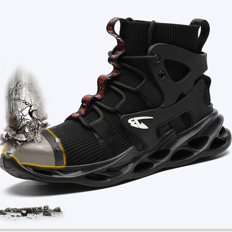 Breathable Men's Safety Work Boots Waterproof Non-slip EVA Men Women Steel toe Safety Shoes