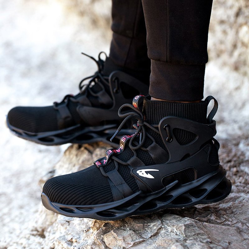 Breathable Men's Safety Work Boots Waterproof Non-slip EVA Men Women Steel toe Safety Shoes