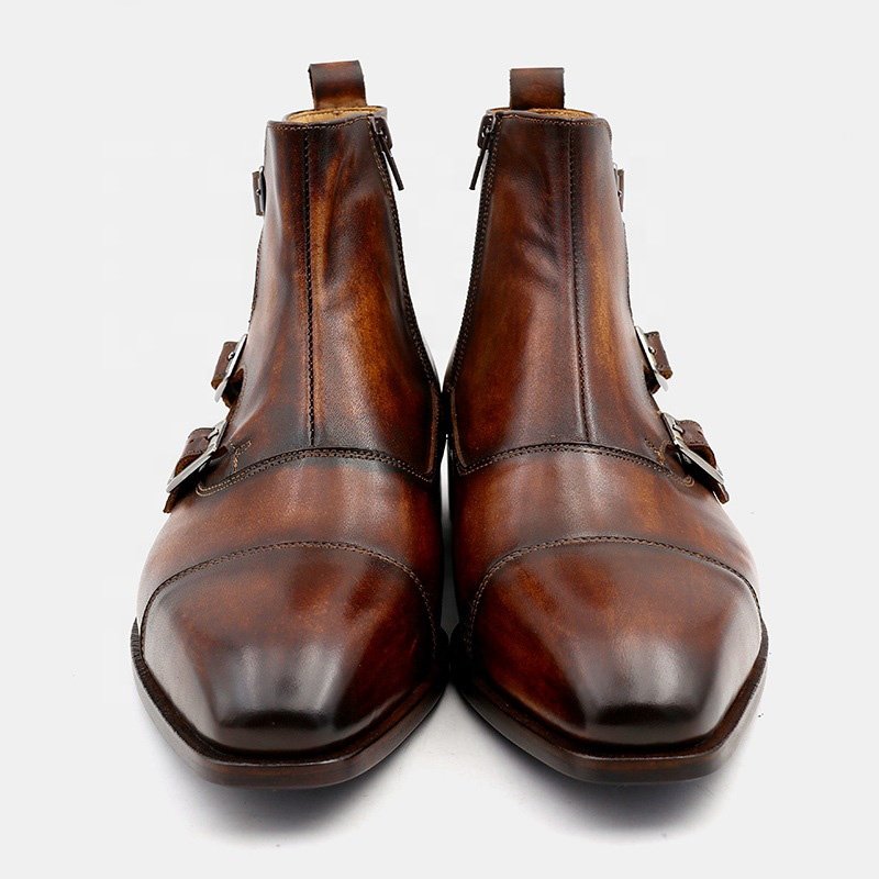 Handmade Goodyear Blake Welt Oxford Leather Boots Men High Quality Custom boots for man Luxury Business Buckles boots for men