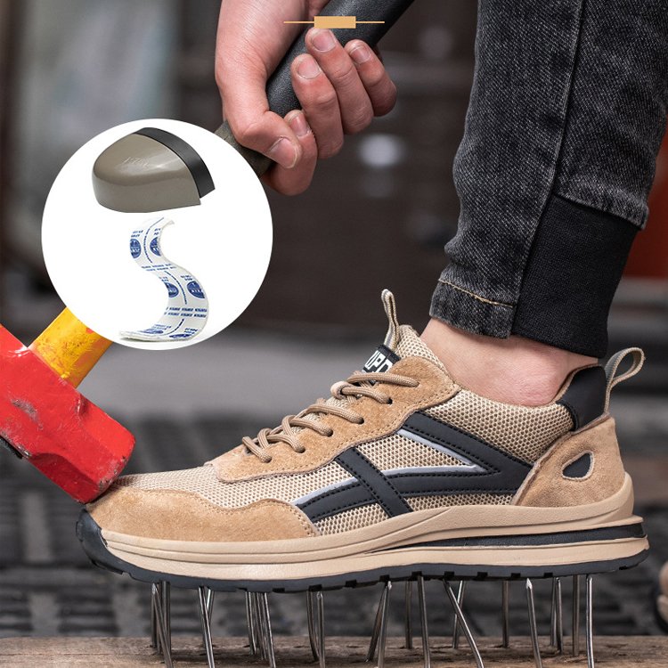 Custom Protective Shoes Steel Toe and Steel Sole Men Safety Protective Construction Work Boots Wholesale
