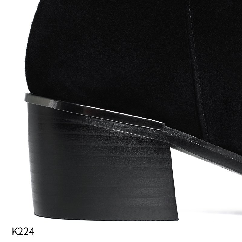 Universe K224 Fashion Knee High Big Size Genuine Leather Med Heeled Women Winter Boots