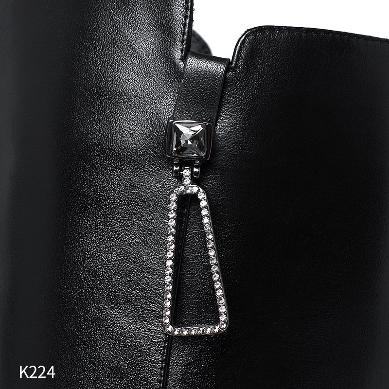 Universe K224 Fashion Knee High Big Size Genuine Leather Med Heeled Women Winter Boots