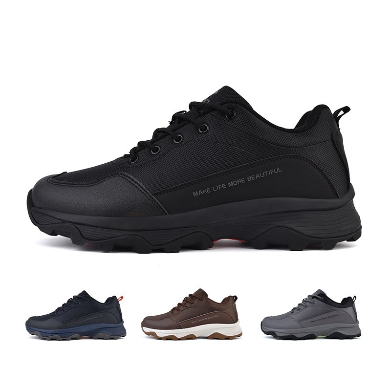 QILOO 2023 Men's Hot Sale Hiking Shoes Anti-Slip Wear-Resistant Outdoor Sneakers for Spring Toe PU Rubber Insoles Oxford Outsole