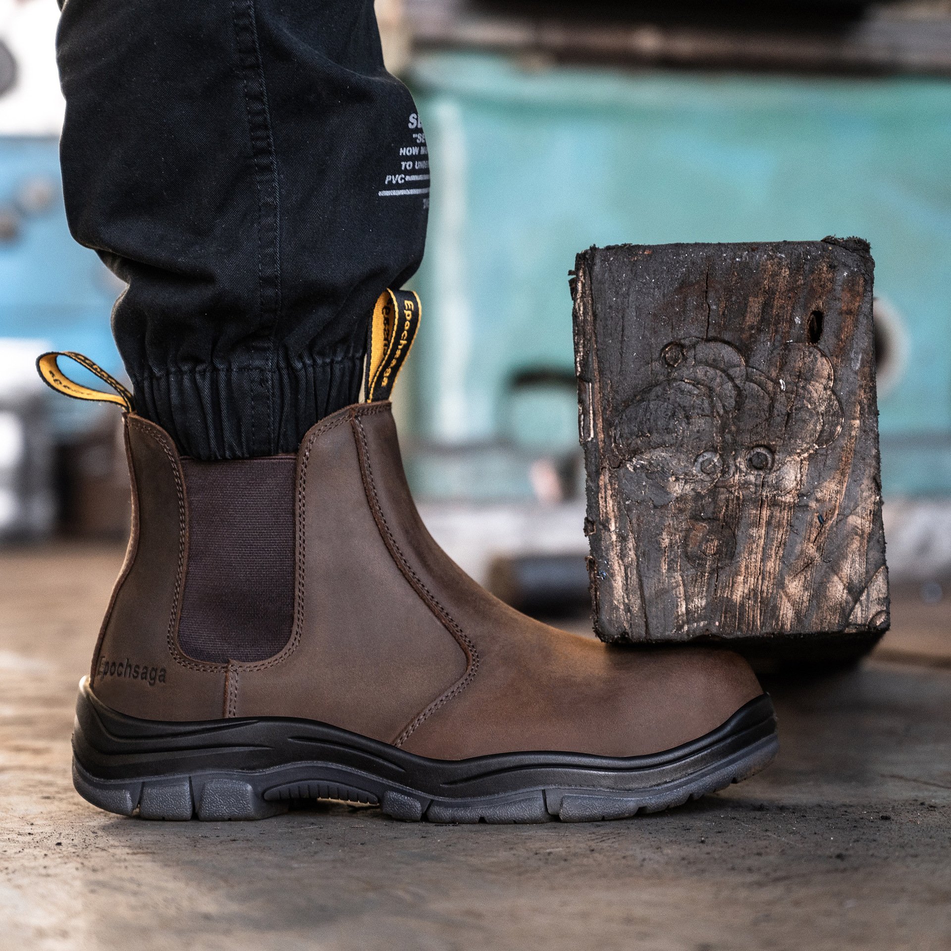 Toe Safety Shoes Construction Man Cat for Mens Work Boots Light Weight Top Sales Cow Leather Sole Steel Oil Slip Resistant PU