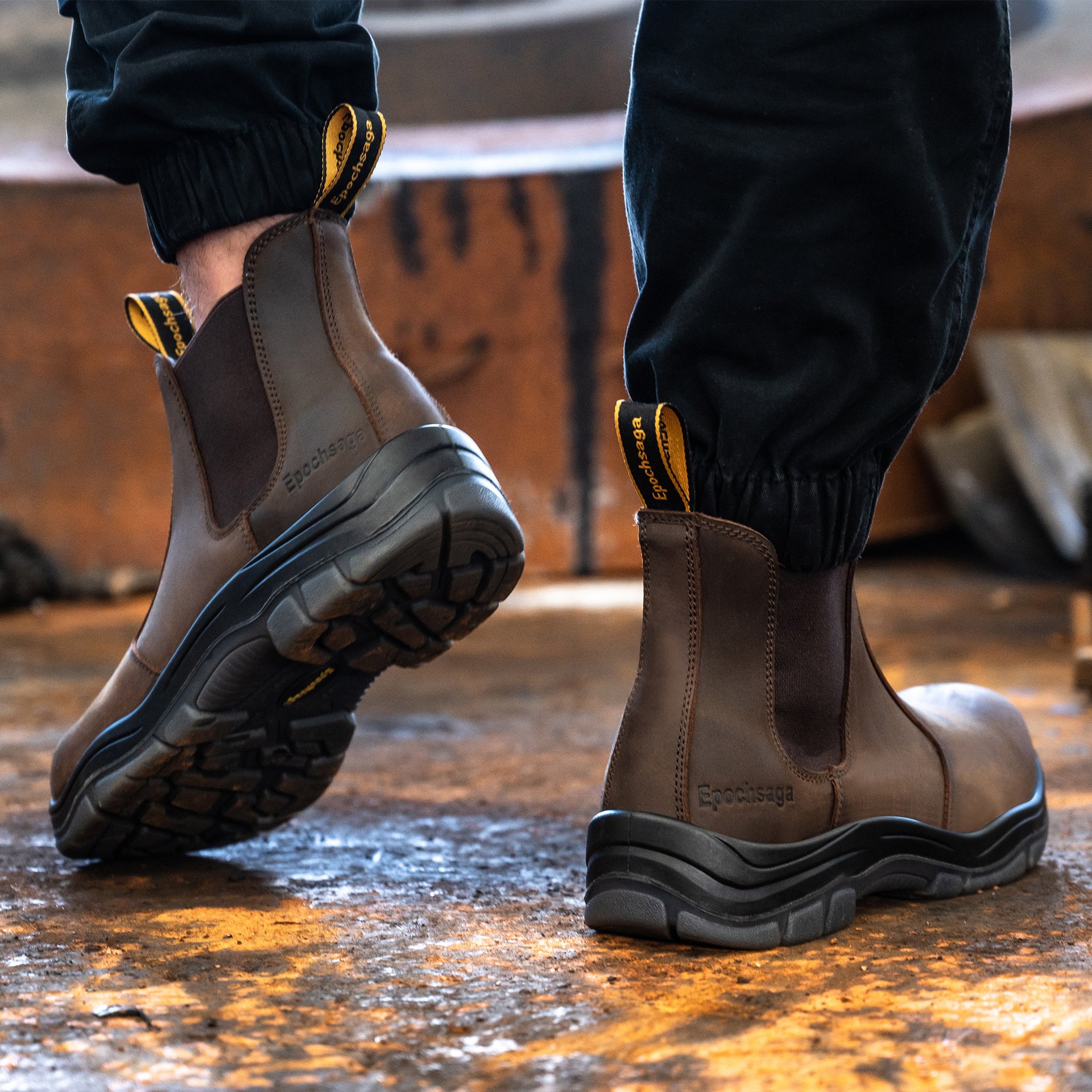 Toe Safety Shoes Construction Man Cat for Mens Work Boots Light Weight Top Sales Cow Leather Sole Steel Oil Slip Resistant PU