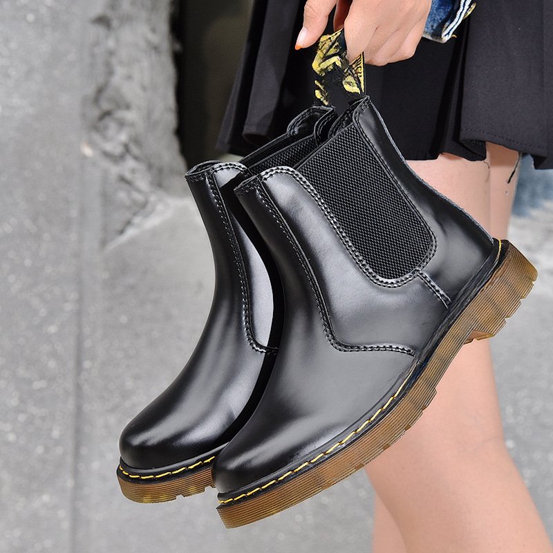 Promotion PU Fashion Boots For Men GENUINE LEATHER Boots For Men Originally TPR Black Leather Dmartens Boots For Men
