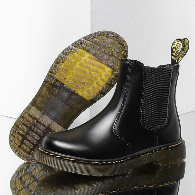 Promotion PU Fashion Boots For Men GENUINE LEATHER Boots For Men Originally TPR Black Leather Dmartens Boots For Men