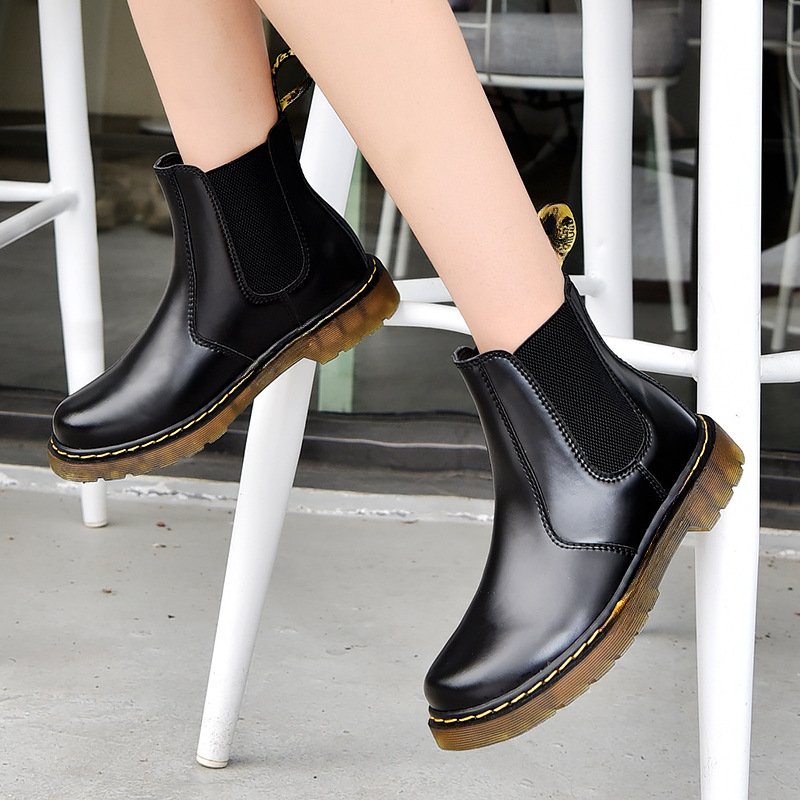 Promotion PU Fashion Boots For Men GENUINE LEATHER Boots For Men Originally TPR Black Leather Dmartens Boots For Men
