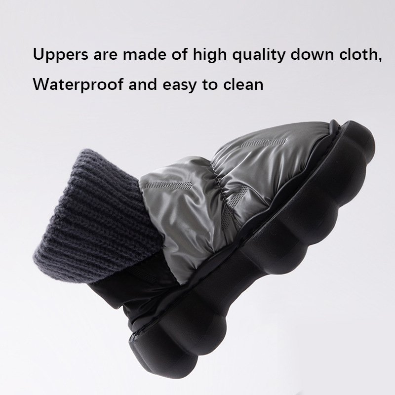 Winter outdoor fashion waterproof ankle boots shoes plush warm snowshoes fluffy warm snow boots for ladies for cold weather