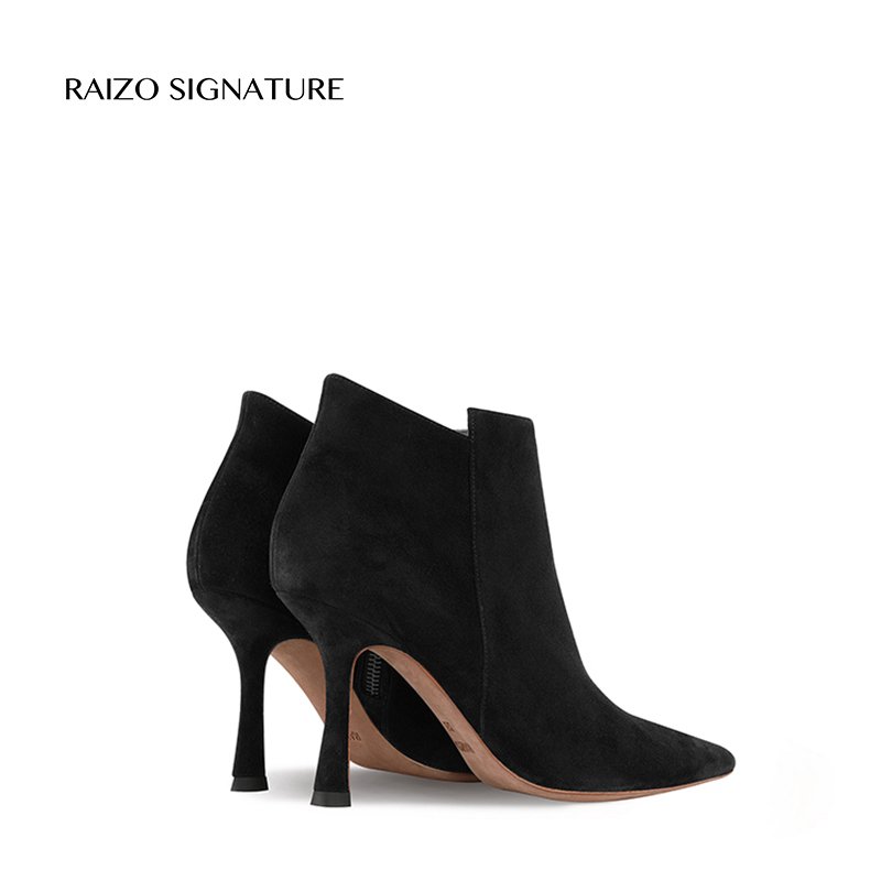 Raizo Private Custom Luxury Suede High Heels Ankle Boot 8CM Pointed Toe High Heels Boots For Women