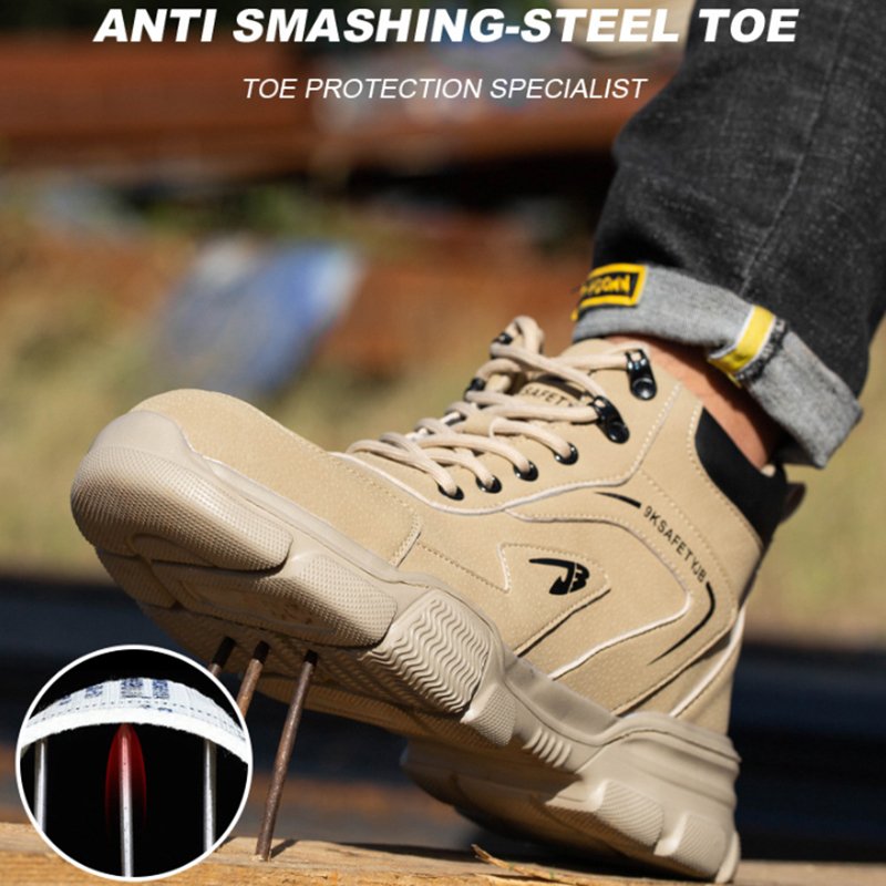 DianSen Water Resistant Work Non slip Boots Mens Womens Safety Shoes Steel Toe Construction Work Shoes Lightweight Sneakers Soft