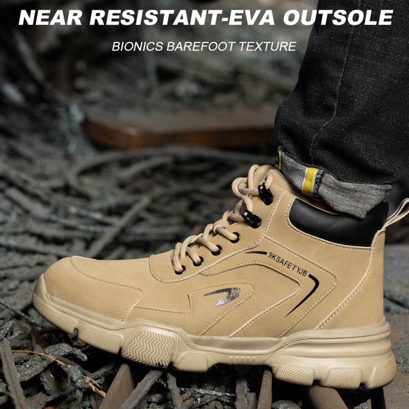 DianSen Water Resistant Work Non slip Boots Mens Womens Safety Shoes Steel Toe Construction Work Shoes Lightweight Sneakers Soft