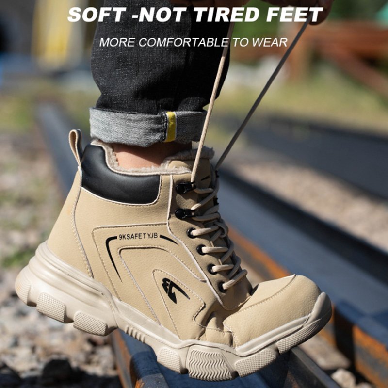 DianSen Water Resistant Work Non slip Boots Mens Womens Safety Shoes Steel Toe Construction Work Shoes Lightweight Sneakers Soft