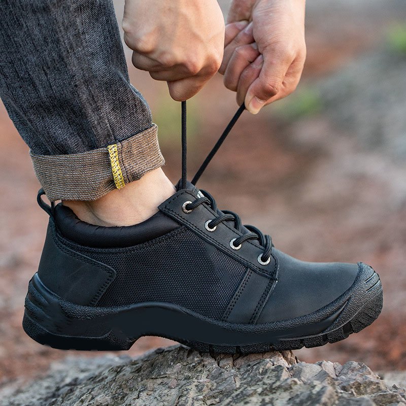 OEM genuine leather safety shoes steel toe work boots construction mens botas de seguridad industrial