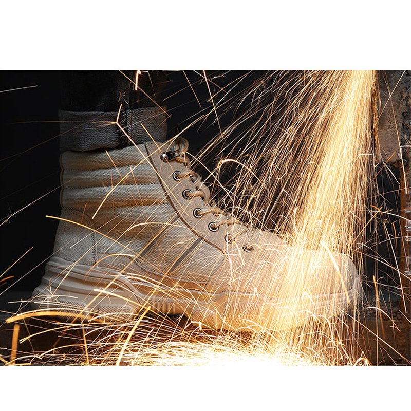 Waterproof Anti-slip Industrial Safety Boot Microfiber PU Leather Steel Toe Rubber Bottom Safety Shoe Yellow Boots