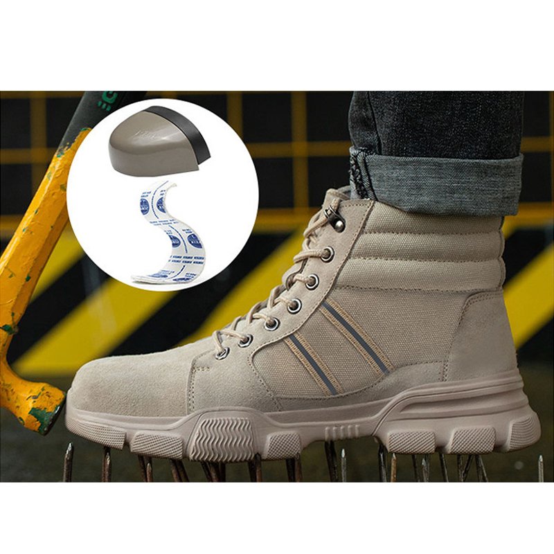Waterproof Anti-slip Industrial Safety Boot Microfiber PU Leather Steel Toe Rubber Bottom Safety Shoe Yellow Boots