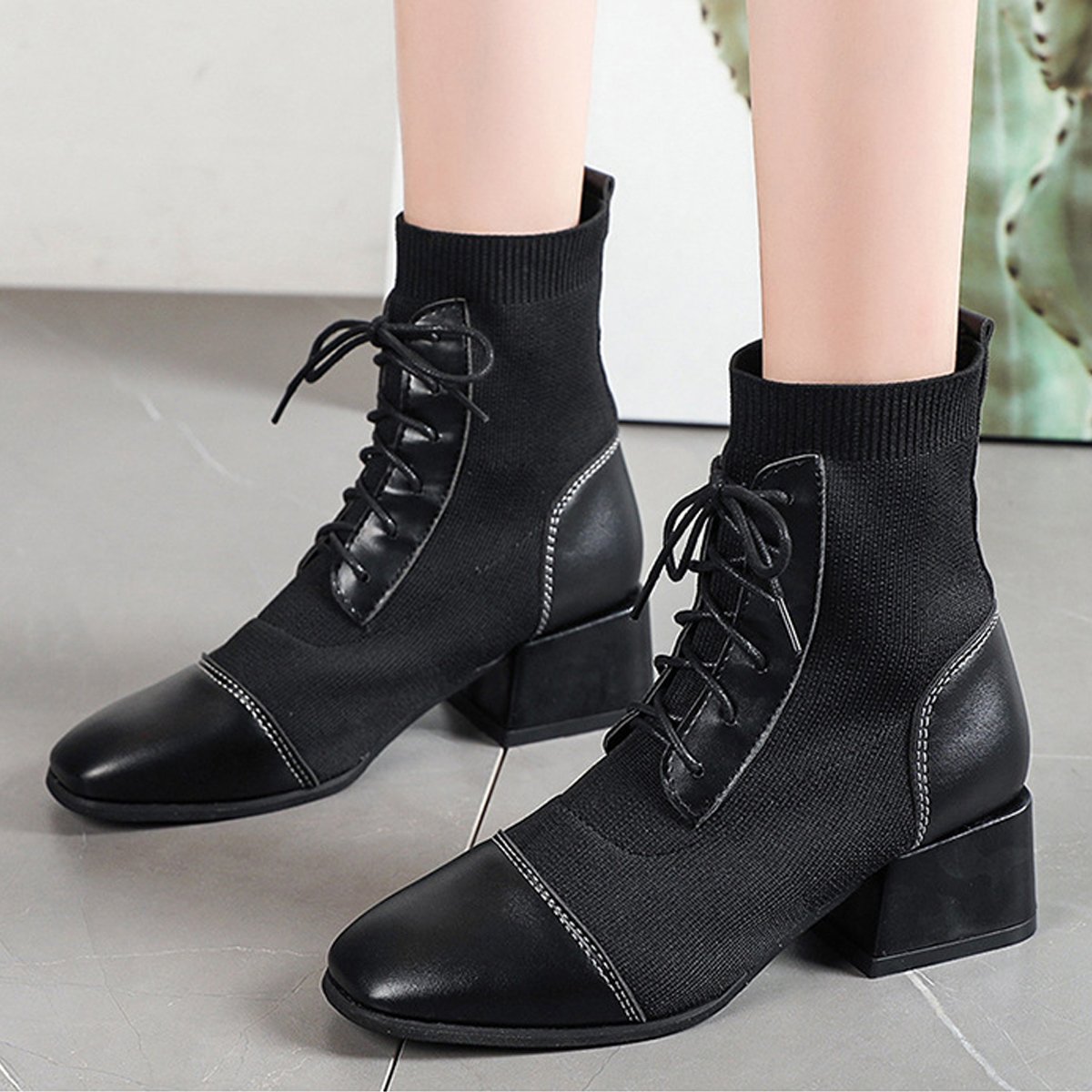 High quality women winter leather high heel boots luxury designer wedding shoes women boots Wind-pointed fashion casual