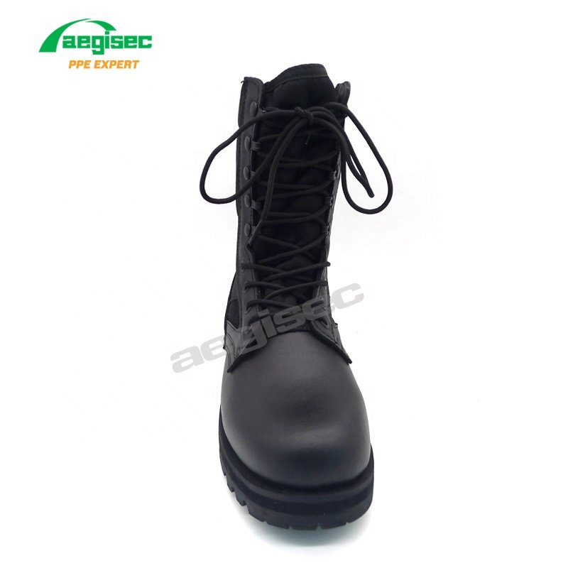AEGISEC cow leather+textile tactical combat boots insulated slip oil resistant lace up desert hiking boots