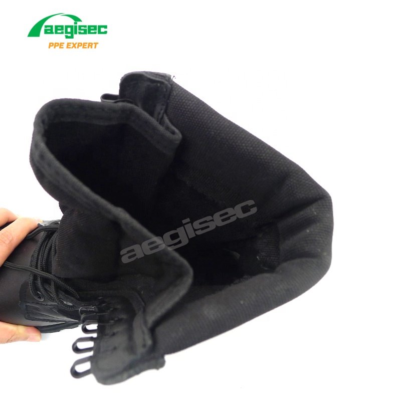 AEGISEC cow leather+textile tactical combat boots insulated slip oil resistant lace up desert hiking boots