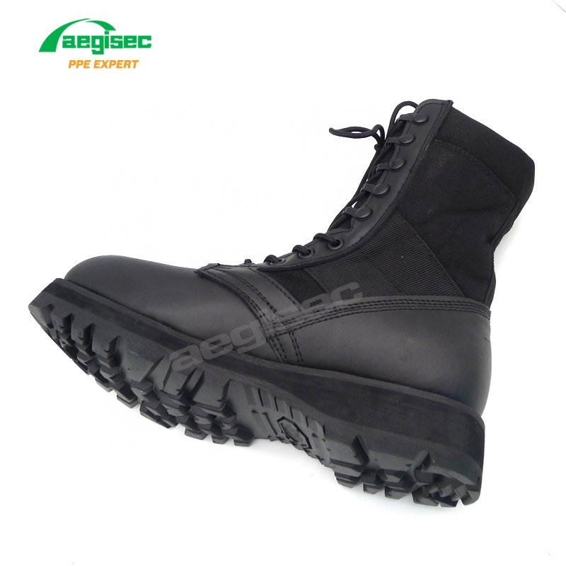 AEGISEC cow leather+textile tactical combat boots insulated slip oil resistant lace up desert hiking boots