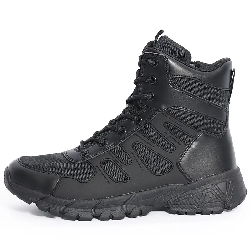 Custom Wholesale Leather Oxford Safety Waterproof Outdoor Tactical Black Combat Boots For Men