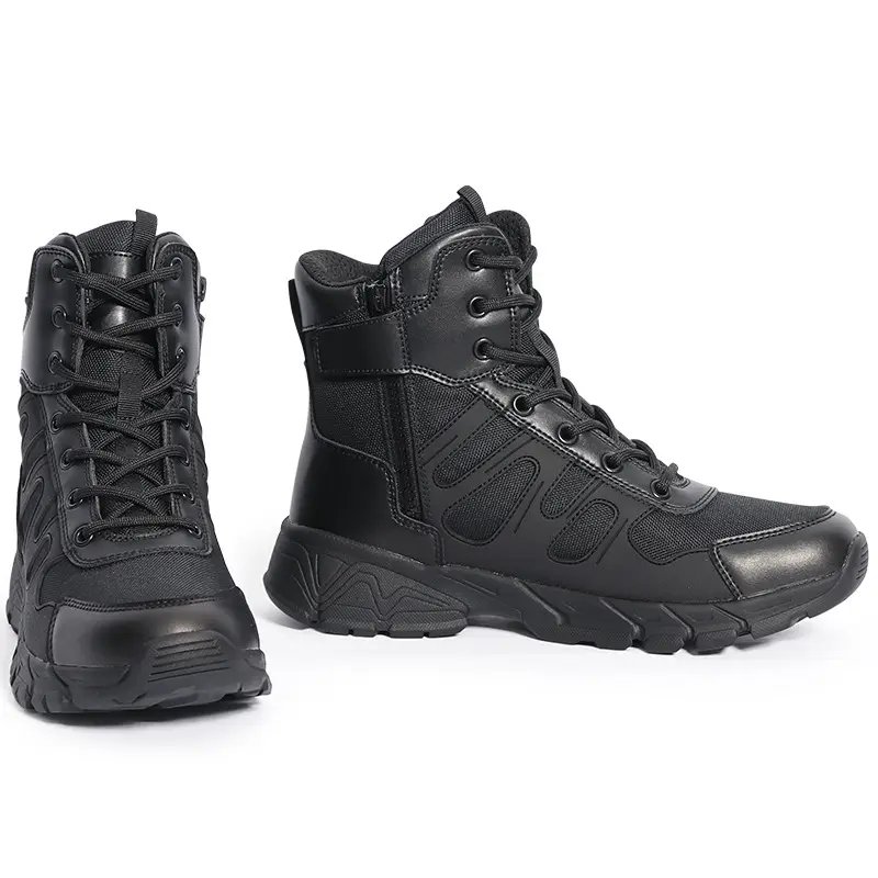 Custom Wholesale Leather Oxford Safety Waterproof Outdoor Tactical Black Combat Boots For Men